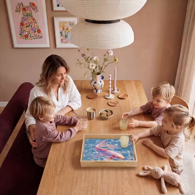 Vis - Water - Blauw - Licht Dienblad Rechthoek middel -sfeer4