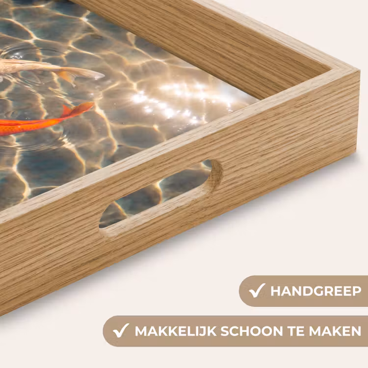 Vis - Water - Dieren - Oranje - Goud Dienblad Rechthoek middel -USP_HandgreepNL