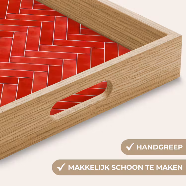 Visgraat - Tegel - Rood Dienblad Rechthoek middel 911 -USP_HandgreepNL