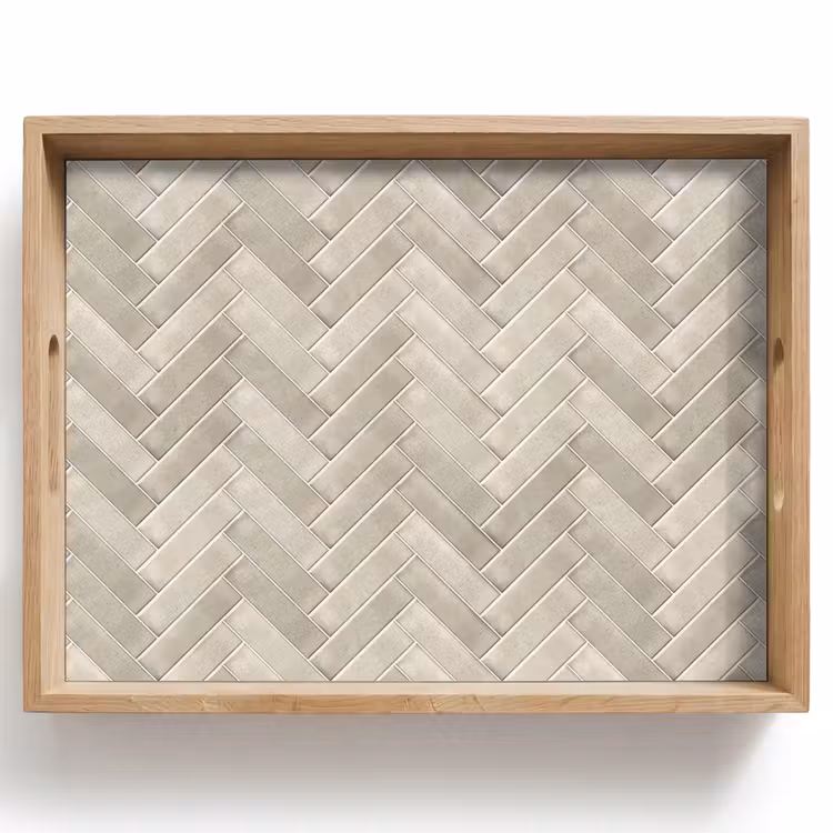 Visgraat - Wandtegel - Beige Dienblad Rechthoek middel 911 -z3d_shopping