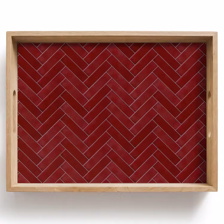Visgraat - Wandtegel - Bordeaux - Rood Dienblad Rechthoek middel 911 -z3d_shopping