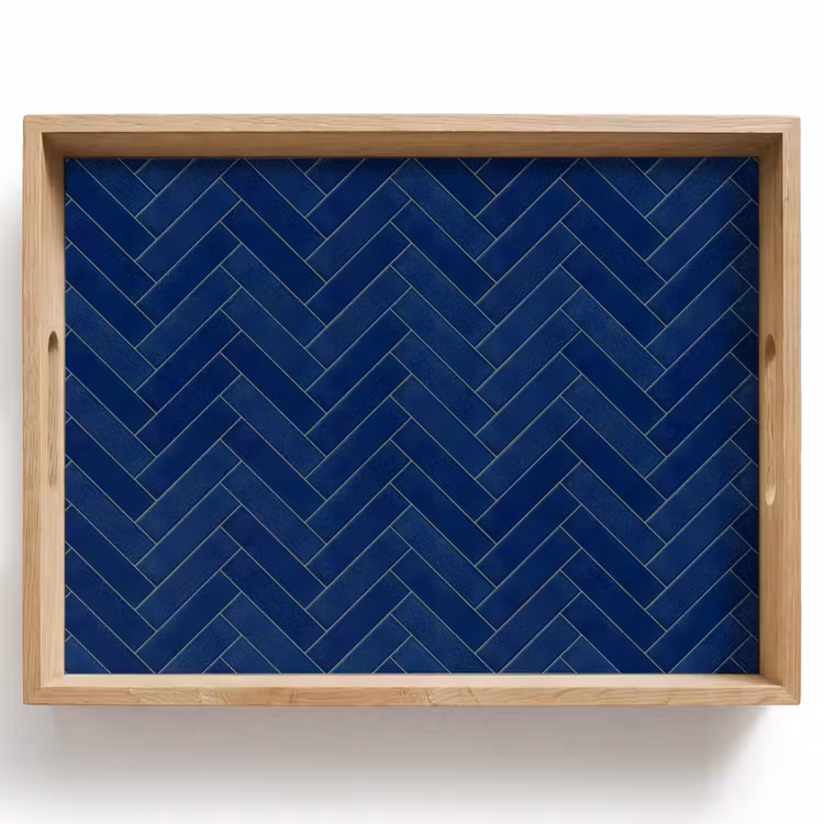 Visgraat - Wandtegel - Donkerblauw - Navy Blue Dienblad Rechthoek middel 911 -z3d_shopping