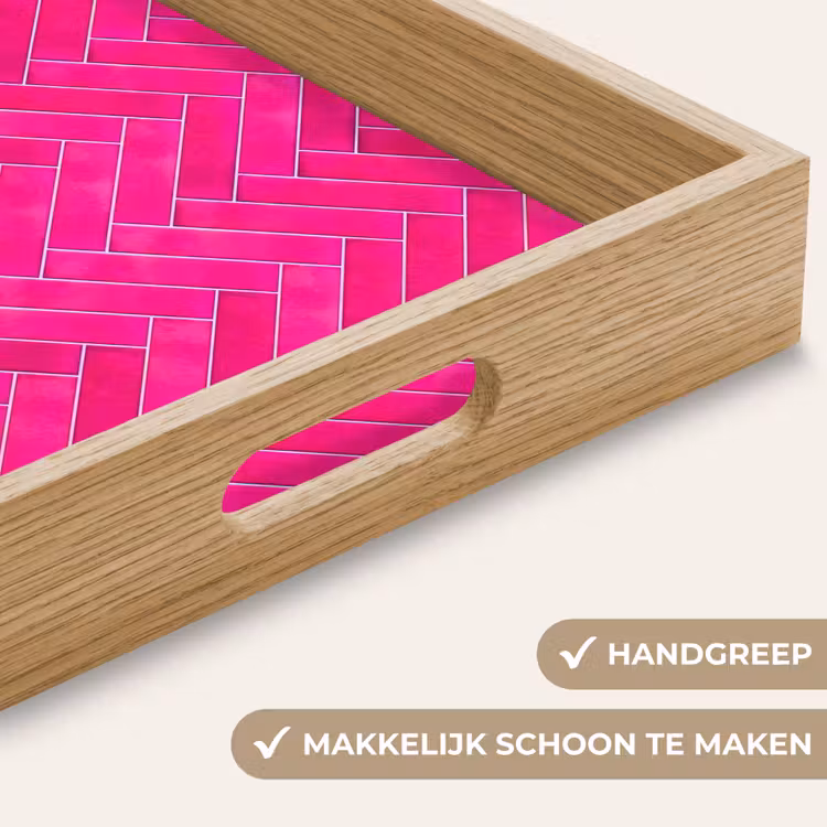 Visgraat - Wandtegel - Fuchsia - Roze Dienblad Rechthoek middel 911 -USP_HandgreepNL