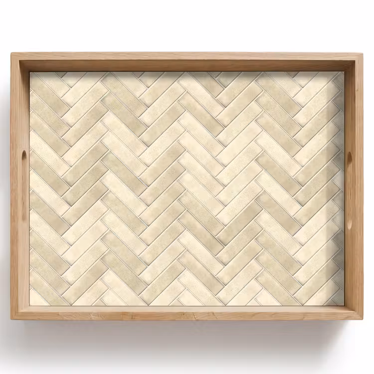 Visgraat - Wandtegel - Licht Beige Dienblad Rechthoek middel 911 -z3d_shopping