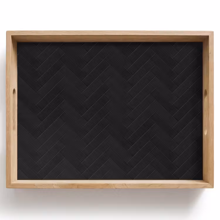 Visgraat - Wandtegel - Mat - Zwart Dienblad Rechthoek middel 911 -z3d_shopping