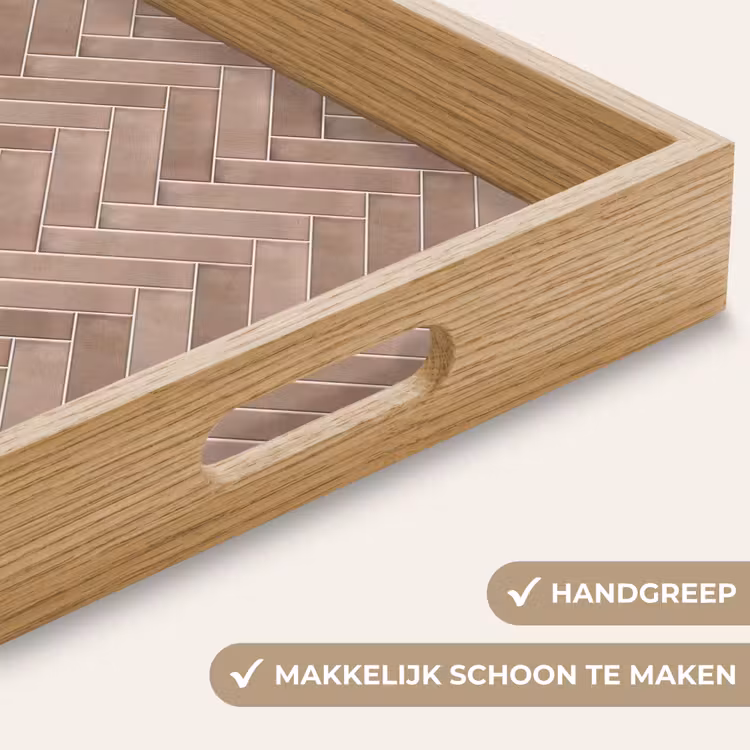 Visgraat - Wandtegel - Oudroze - Terracotta Dienblad Rechthoek middel 911 -USP_HandgreepNL