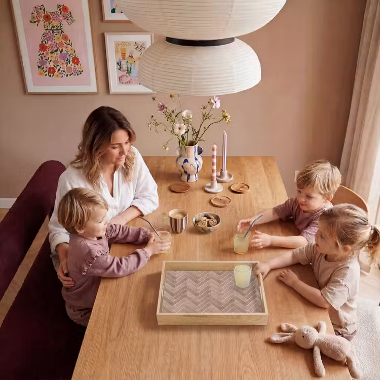 Visgraat - Wandtegel - Oudroze - Terracotta Dienblad Rechthoek middel 911 -sfeer4