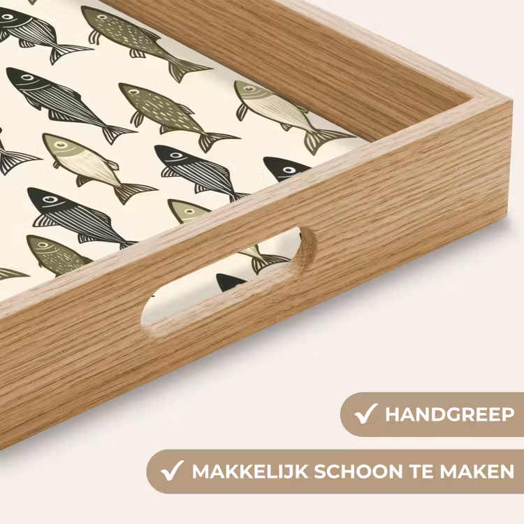 Vissen - Klassiek - Groen Dienblad Rechthoek middel 911 -USP_HandgreepNL