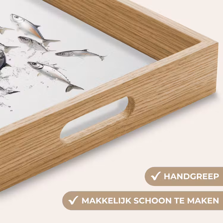 Vissen - Water - Wit Dienblad Rechthoek middel -USP_HandgreepNL