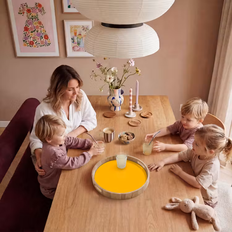 Vivid - Amber - Geel Dienblad Rond middel 914 -sfeer4