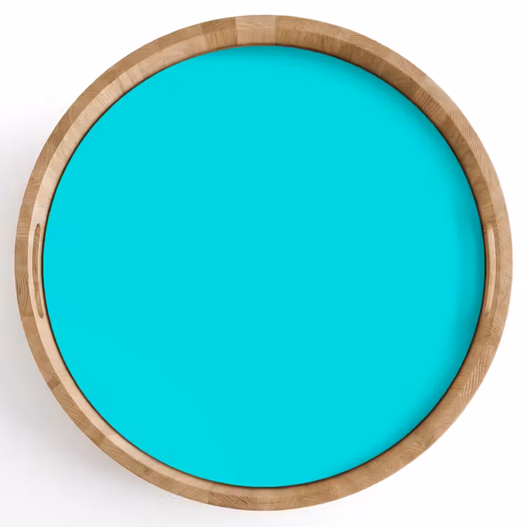 Vivid - Aquamarine - Turkoois Dienblad Rond middel 914 -z3d_shopping