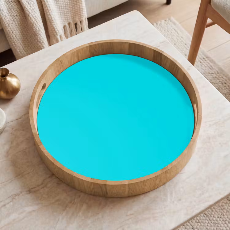 Vivid - Aquamarine - Turkoois Dienblad Rond middel 914 -sfeer1
