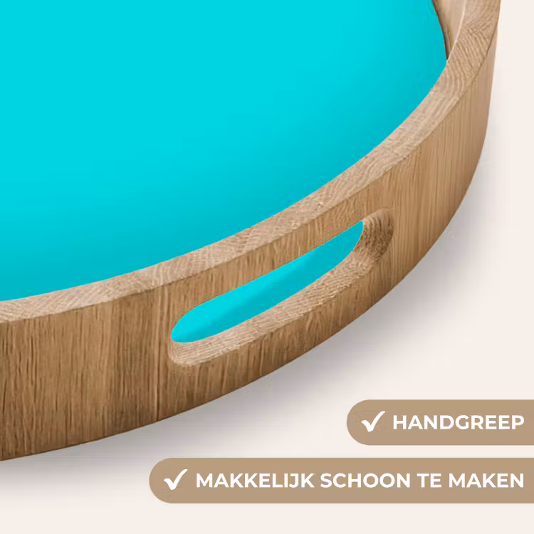 Vivid - Aquamarine - Turkoois Dienblad Rond middel 914 -USP_HandgreepNL