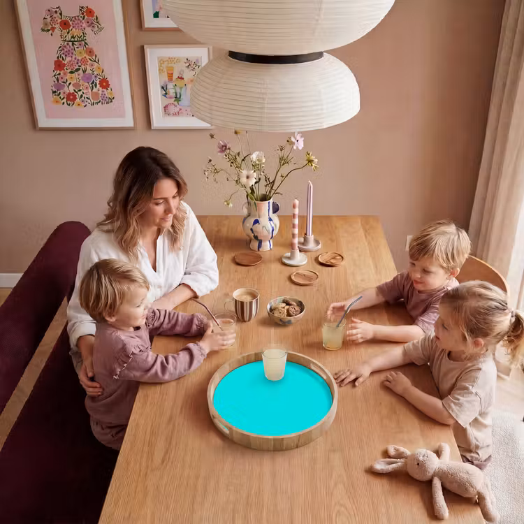 Vivid - Aquamarine - Turkoois Dienblad Rond middel 914 -sfeer4