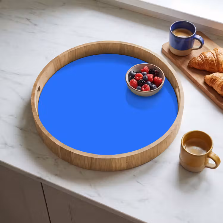 Vivid - Cobalt - Blauw Dienblad Rond middel 914 -sfeer2