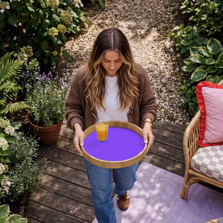 Vivid - Violet - Paars Dienblad Rond middel 914 -sfeer5