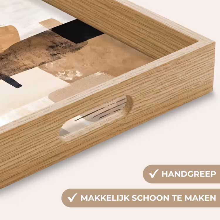 Vlakken - Abstract - Zwart - Strepen Dienblad Rechthoek middel -USP_HandgreepNL