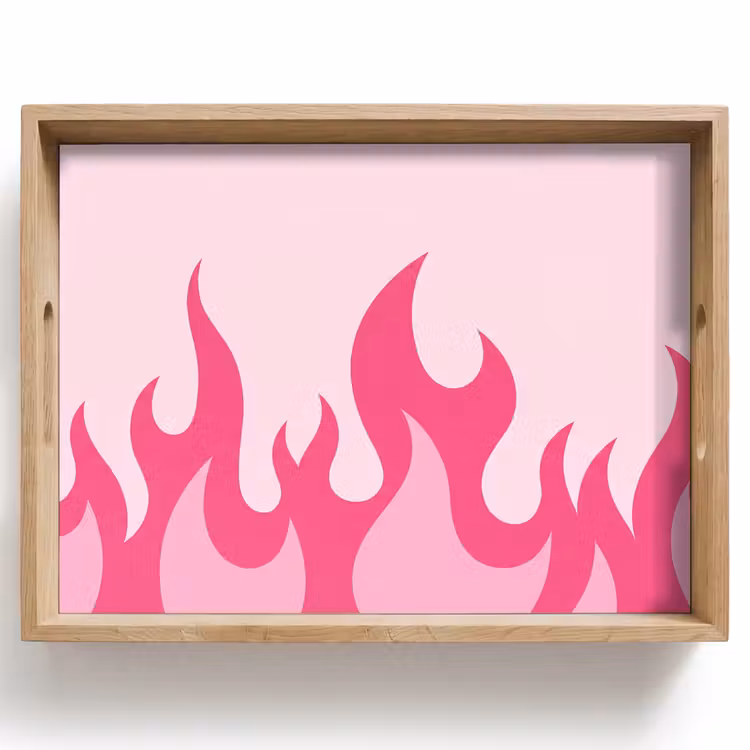 Vlammen - Patroon - Abstract - Modern - Roze Dienblad Rechthoek middel -z3d_shopping