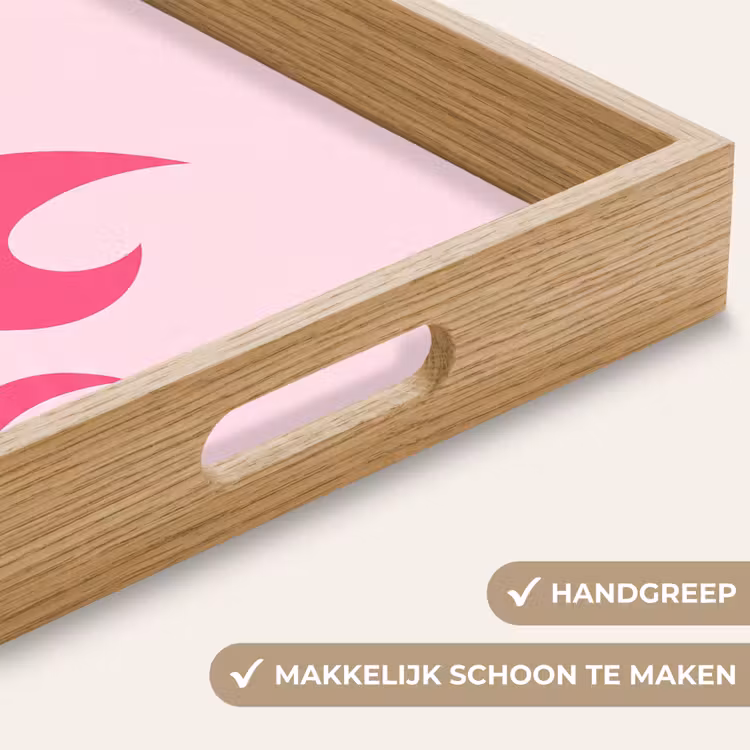 Vlammen - Patroon - Abstract - Modern - Roze Dienblad Rechthoek middel -USP_HandgreepNL
