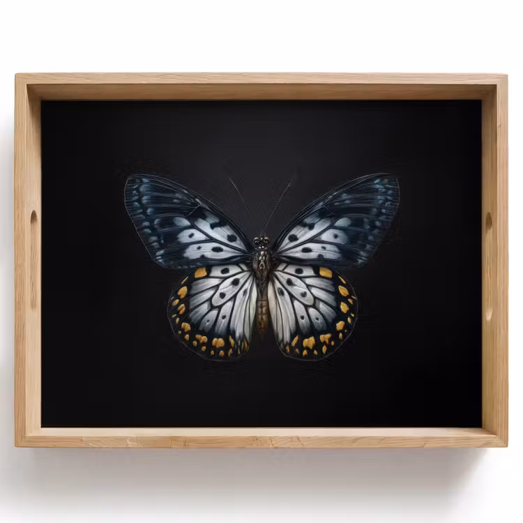 Vlinder - Monochroom - Balans Dienblad Rechthoek middel -z3d_shopping