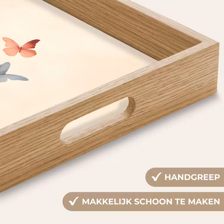 Vlinders - Minimalistisch - Roze Dienblad Rechthoek middel -USP_HandgreepNL