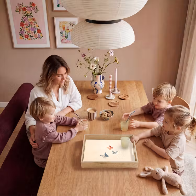Vlinders - Minimalistisch - Roze Dienblad Rechthoek middel -sfeer4