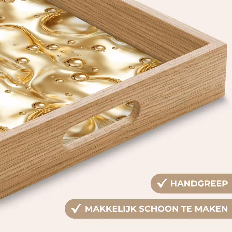 Vloeibaar - Druppels - Goud Dienblad Rechthoek middel 911 -USP_HandgreepNL