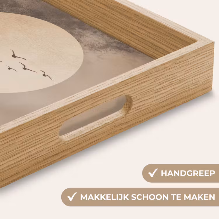 Vogel - Beige - Japandi Dienblad Rechthoek middel -USP_HandgreepNL