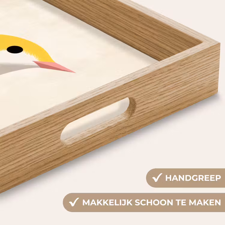 Vogel - Minimalistisch - Geel Dienblad Rechthoek middel -USP_HandgreepNL