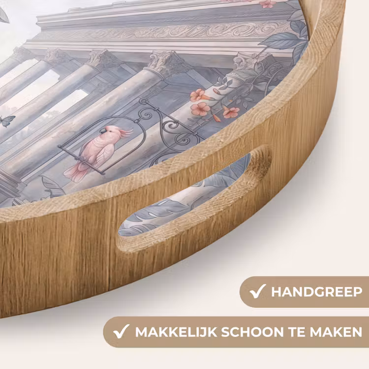 Vogel - Pauw - Architectuur - Klassiek - Groen Dienblad Rond middel -USP_HandgreepNL