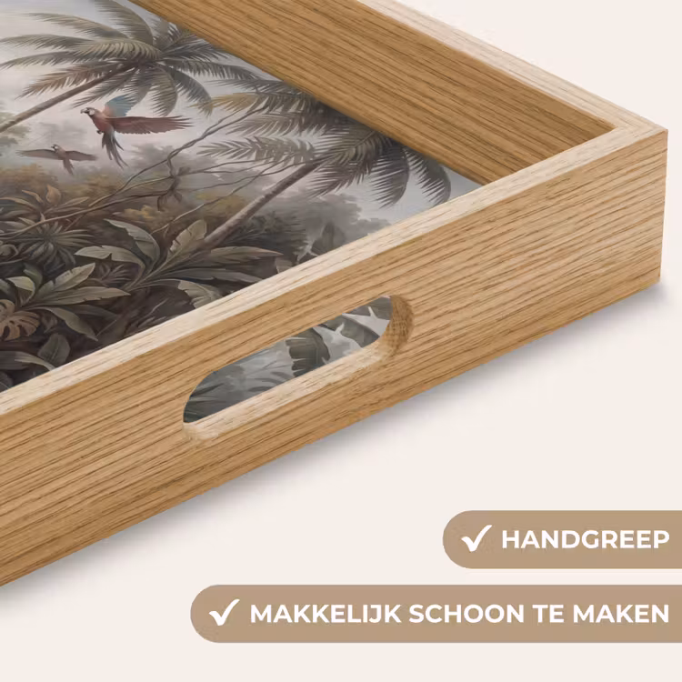 Vogel - Vliegend - Tropisch - Landschap - Klassiek Dienblad Rechthoek middel -USP_HandgreepNL