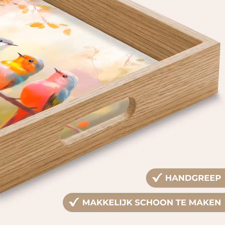 Vogels - Kleurrijk - Tak Dienblad Rechthoek middel -USP_HandgreepNL