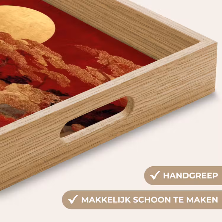 Volle maan - Landschap - Waterval Dienblad Rechthoek middel -USP_HandgreepNL