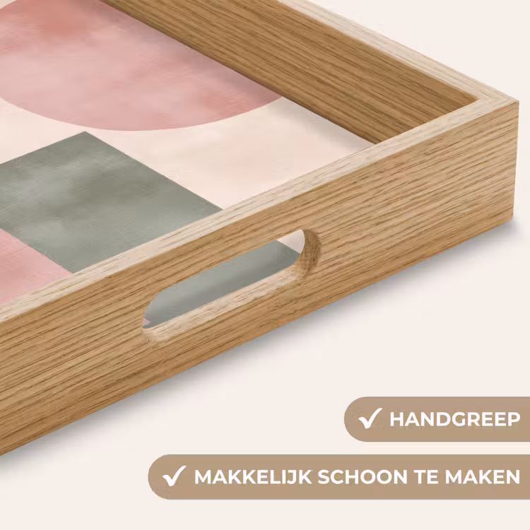 Vormen - Abstract - Cirkel - Zwart Dienblad Rechthoek middel -USP_HandgreepNL