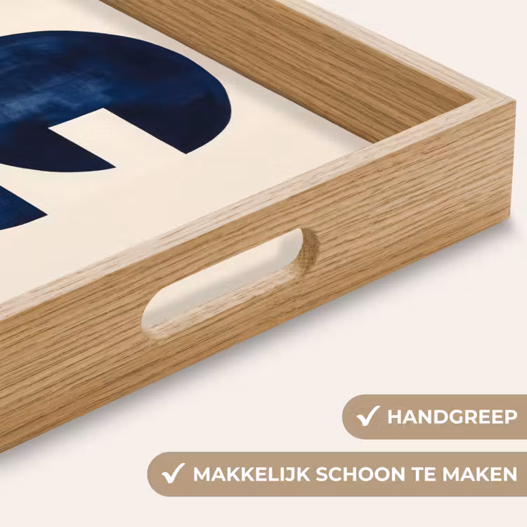 Vormen - Blauw - Abstract Dienblad Rechthoek middel -USP_HandgreepNL