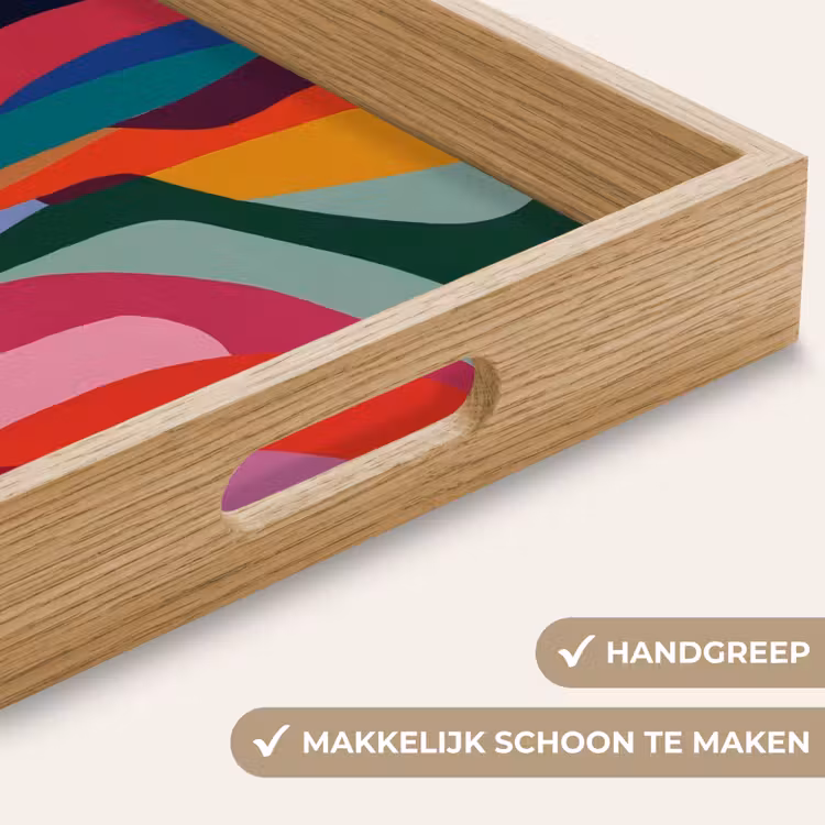 Vormen - Bochten - Kleurrijk - Abstract Dienblad Rechthoek middel -USP_HandgreepNL