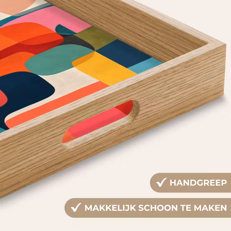 Vormen - Kleurrijk - Abstract - Vlakken Dienblad Rechthoek middel -USP_HandgreepNL