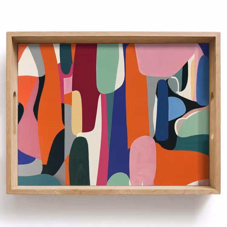 Vormen - Ritmisch - Kleuren - Abstract Dienblad Rechthoek middel -z3d_shopping
