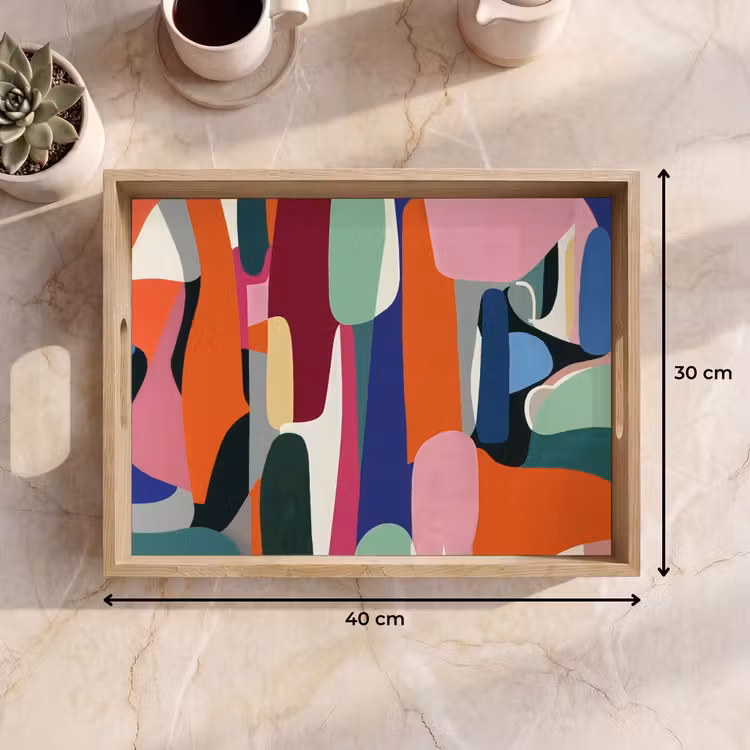 Vormen - Ritmisch - Kleuren - Abstract Dienblad Rechthoek middel -USP_Formaat
