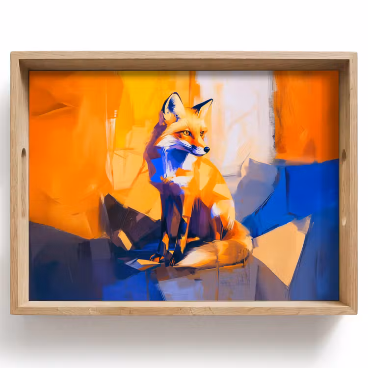 Vos - Oranje - Vormen - Abstract Dienblad Rechthoek middel -z3d_shopping