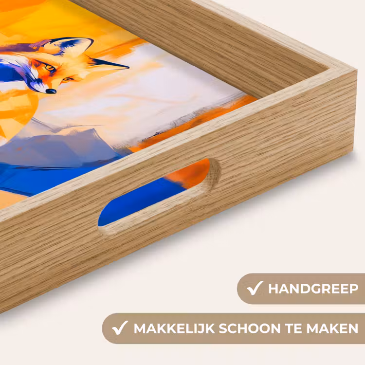Vos - Oranje - Vormen - Abstract Dienblad Rechthoek middel -USP_HandgreepNL