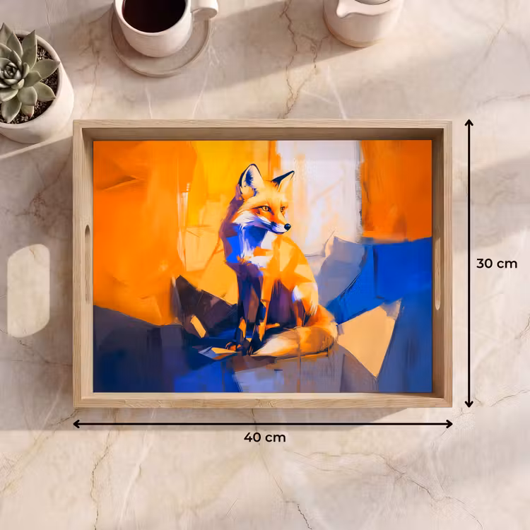 Vos - Oranje - Vormen - Abstract Dienblad Rechthoek middel -USP_Formaat