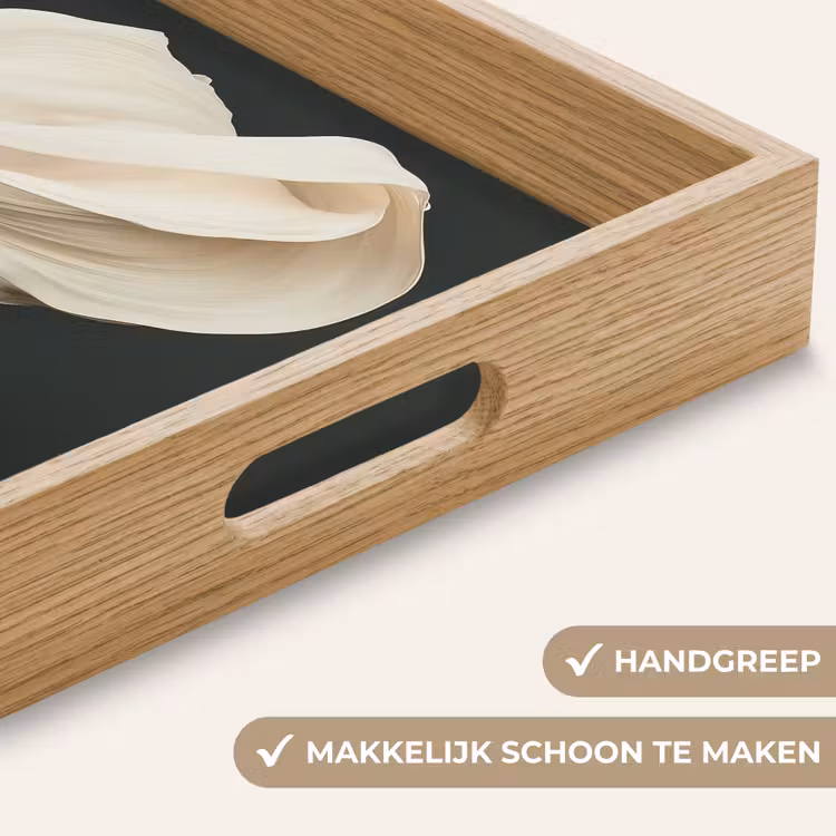 Vrouw - Beige - hoed Dienblad Rechthoek middel -USP_HandgreepNL