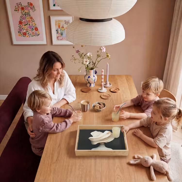 Vrouw - Beige - hoed Dienblad Rechthoek middel -sfeer4