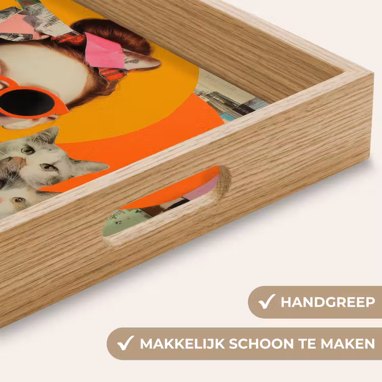Vrouw - Bril - Strik - Retro Dienblad Rechthoek middel -USP_HandgreepNL
