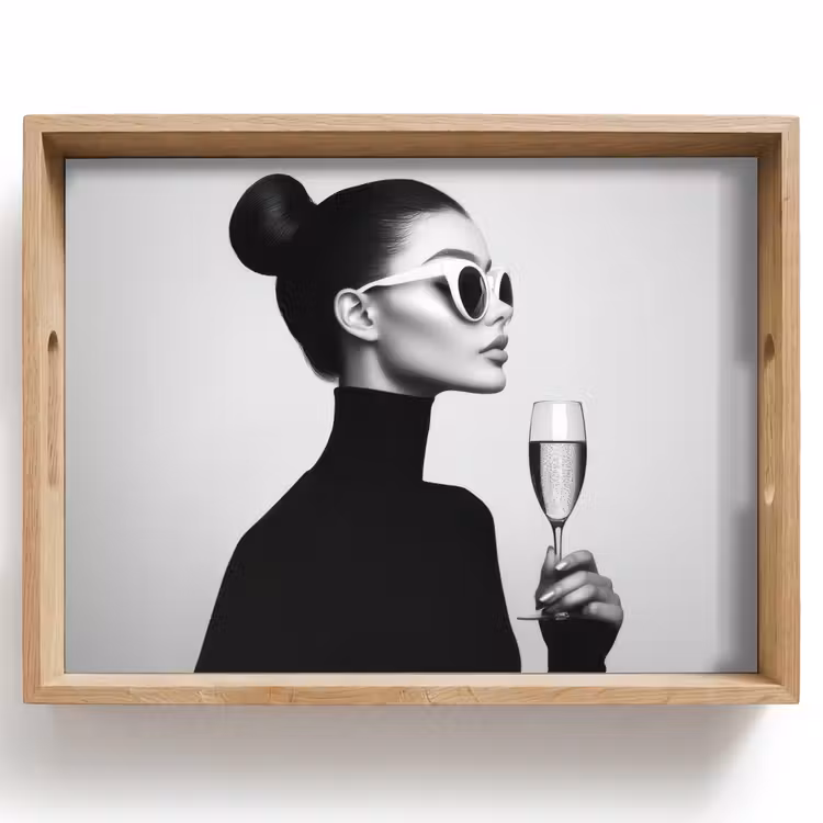 Vrouw - Champagne - Modern Dienblad Rechthoek middel -z3d_shopping