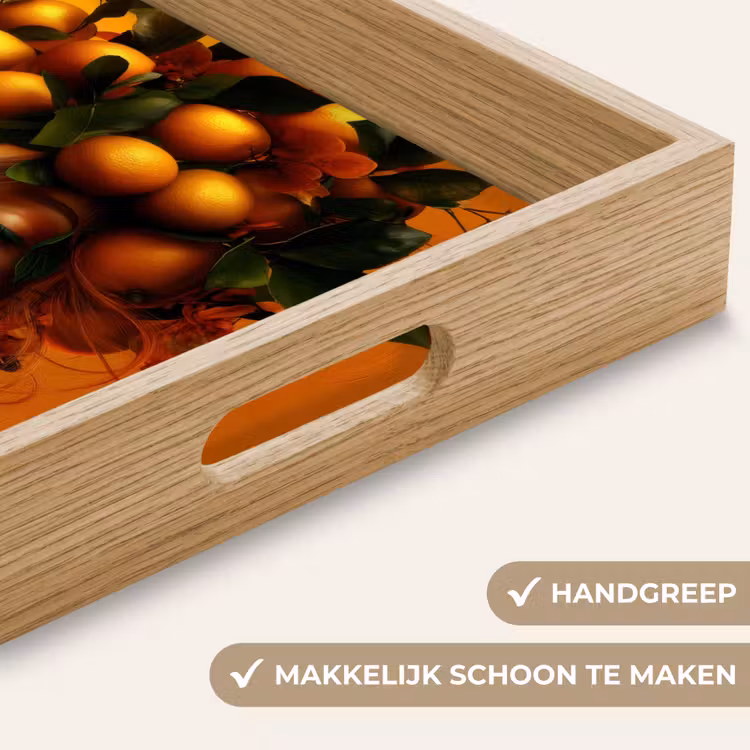 Vrouw - Citroenen - Bloesem - Geel Dienblad Rechthoek middel -USP_HandgreepNL