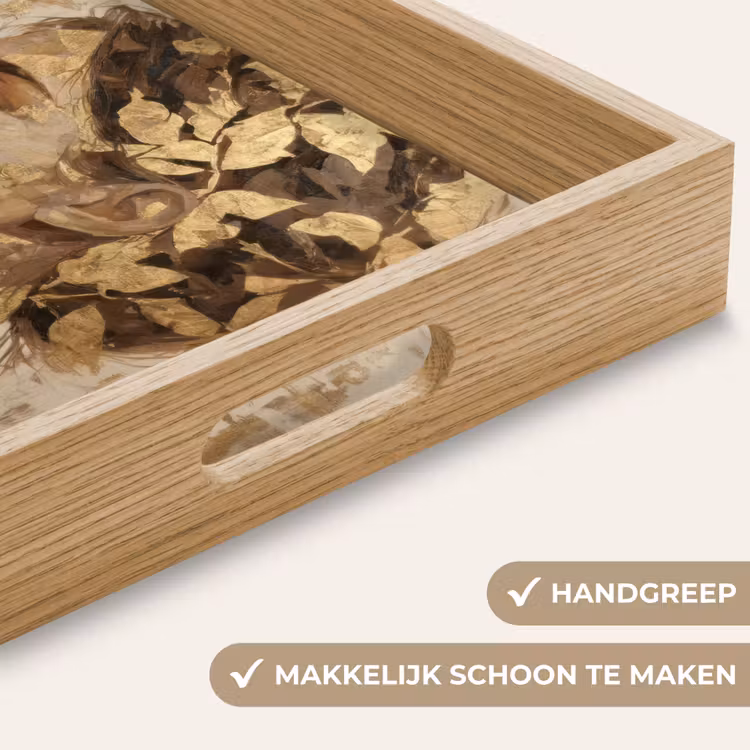 Vrouw - Goud - Abstract - Textuur Dienblad Rechthoek middel -USP_HandgreepNL