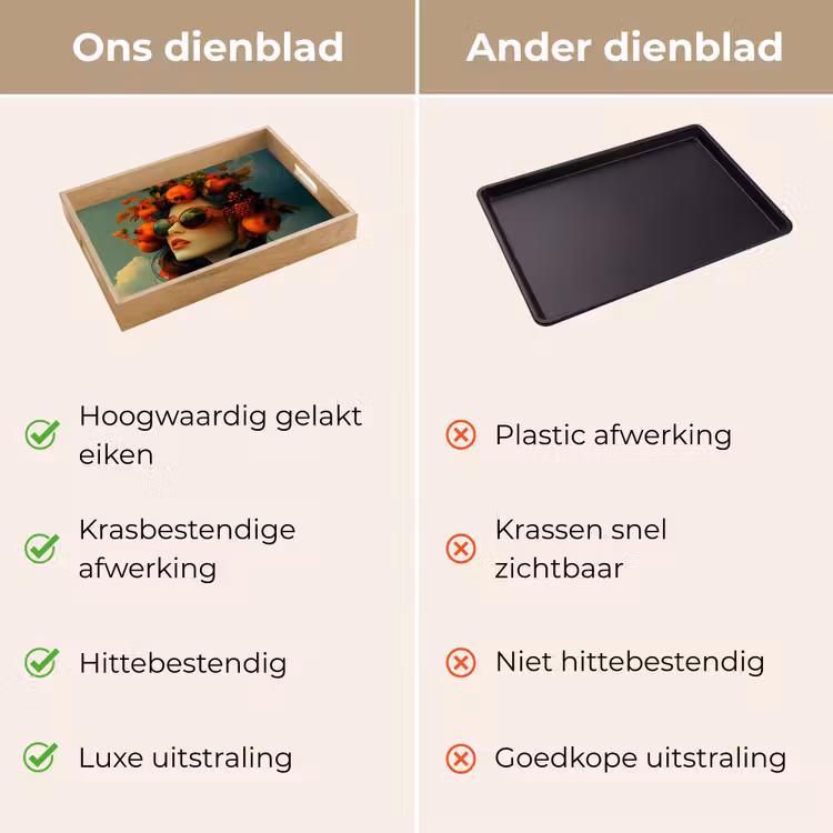 Vrouw - Granaatappel - Herfst - Zonnebril Dienblad Rechthoek middel -USP_VergelijkingNL