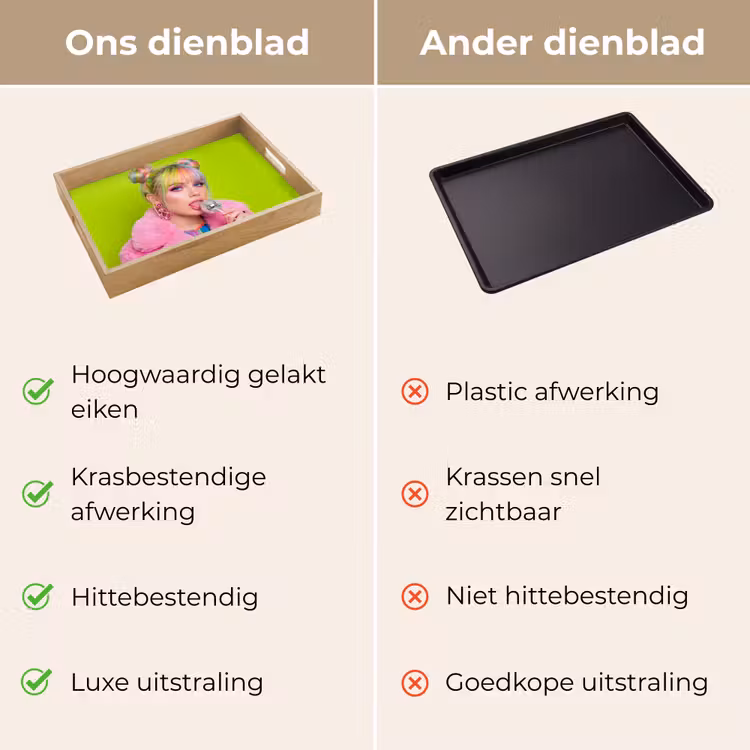 Vrouw - Kleurrijk haar - Pop art - Modern - Levendig Dienblad Rechthoek middel -USP_VergelijkingNL